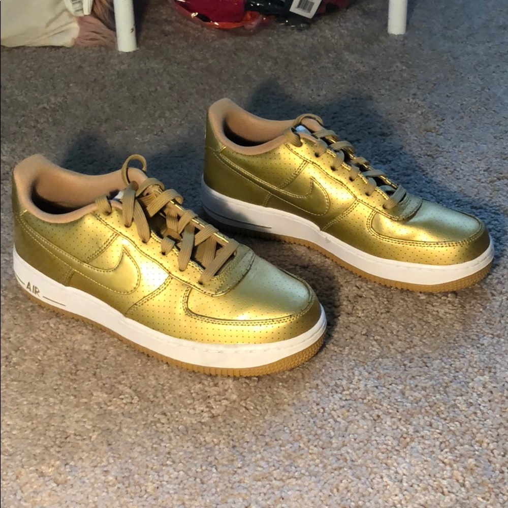 Gold Air Force 1s